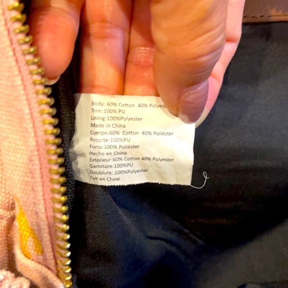 Madden Girl Pink Backpack w/Gold Cactus Design - Picture 12 of 13